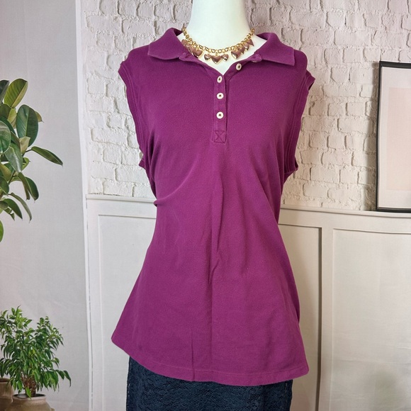 L.L. Bean Tops - L.L. Bean Women's Purple polo tank top large